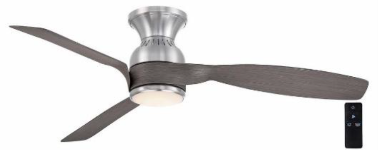 Recalled Hampton Bay Halwin 52-inch brushed nickel ceiling fan with LED light and remote
