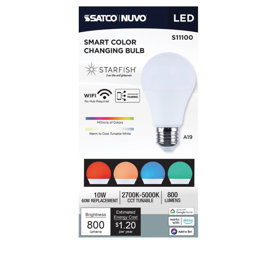 LED replacement lamp packaging showing manufacturer and product identification details